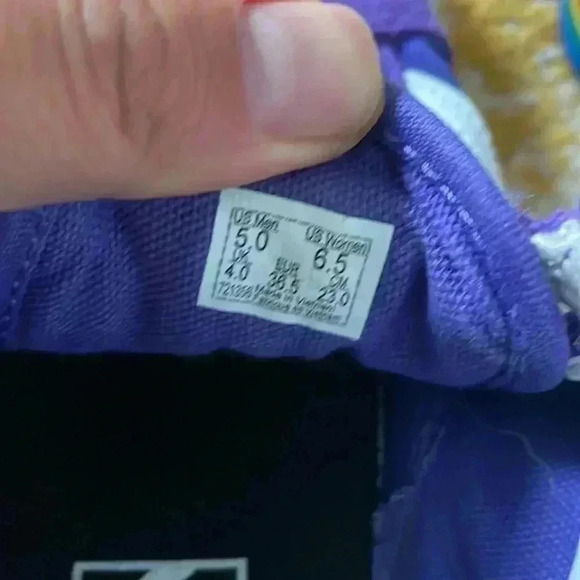 Vans purple platform suede rainbow pride Velcro sneakers 6.5 - Picture 7 of 8